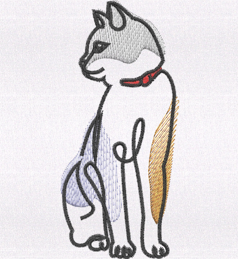 Art Cat Embroidery Design – 3 Sizes