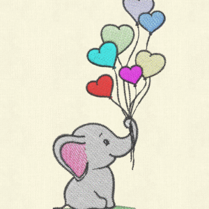Elephant Embroidery Design – Baby Love Theme