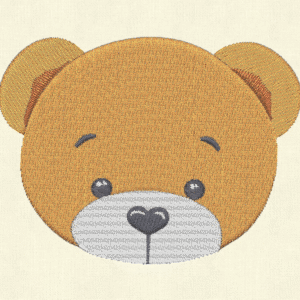 Bear Head Embroidery Design – Baby Animal Face