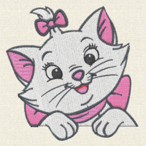 Cute Kitten Embroidery Design
