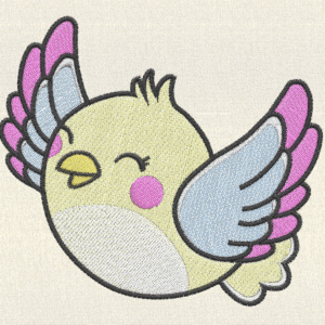 Cute Flying Bird Embroidery Design
