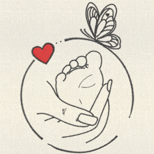 Baby Footprint & Hand with Butterfly