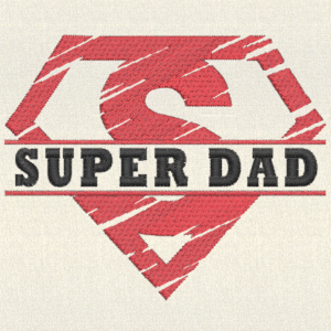 Super Dad Embroidery Design