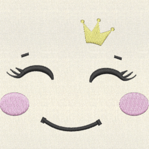 Smiling Princess Face Embroidery Design