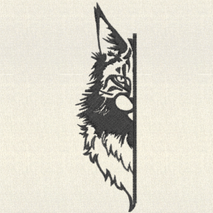 Maine Coon Cat Embroidery Design – Half Face Style