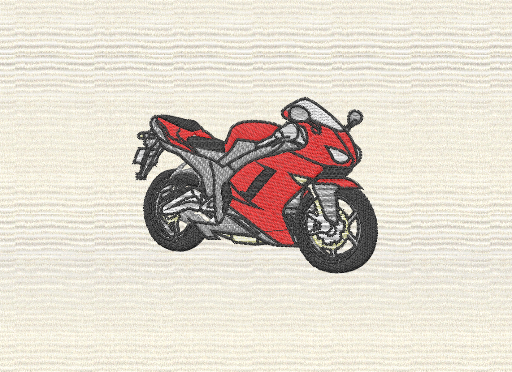 MotoGP Racing Motorcycle Embroidery Design – Sportbike Style