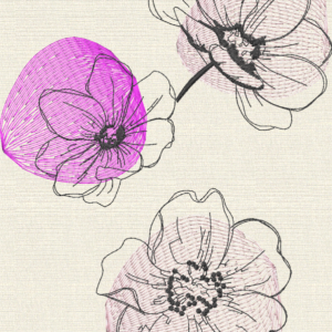 Modern Abstract Anemone - Fine Line Machine Embroidery Design