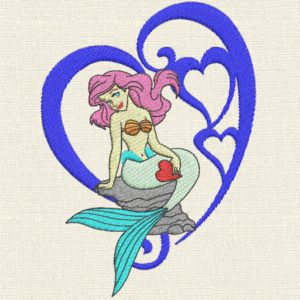 Mermaid of Hearts-Embroidery Design