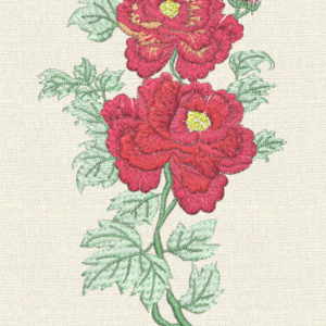 Peony Embroidery Design - Red and Yellow Flower PES