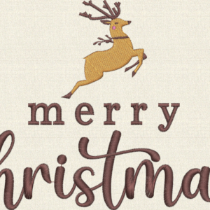 Merry Christmas Reindeer - Embroidery Design