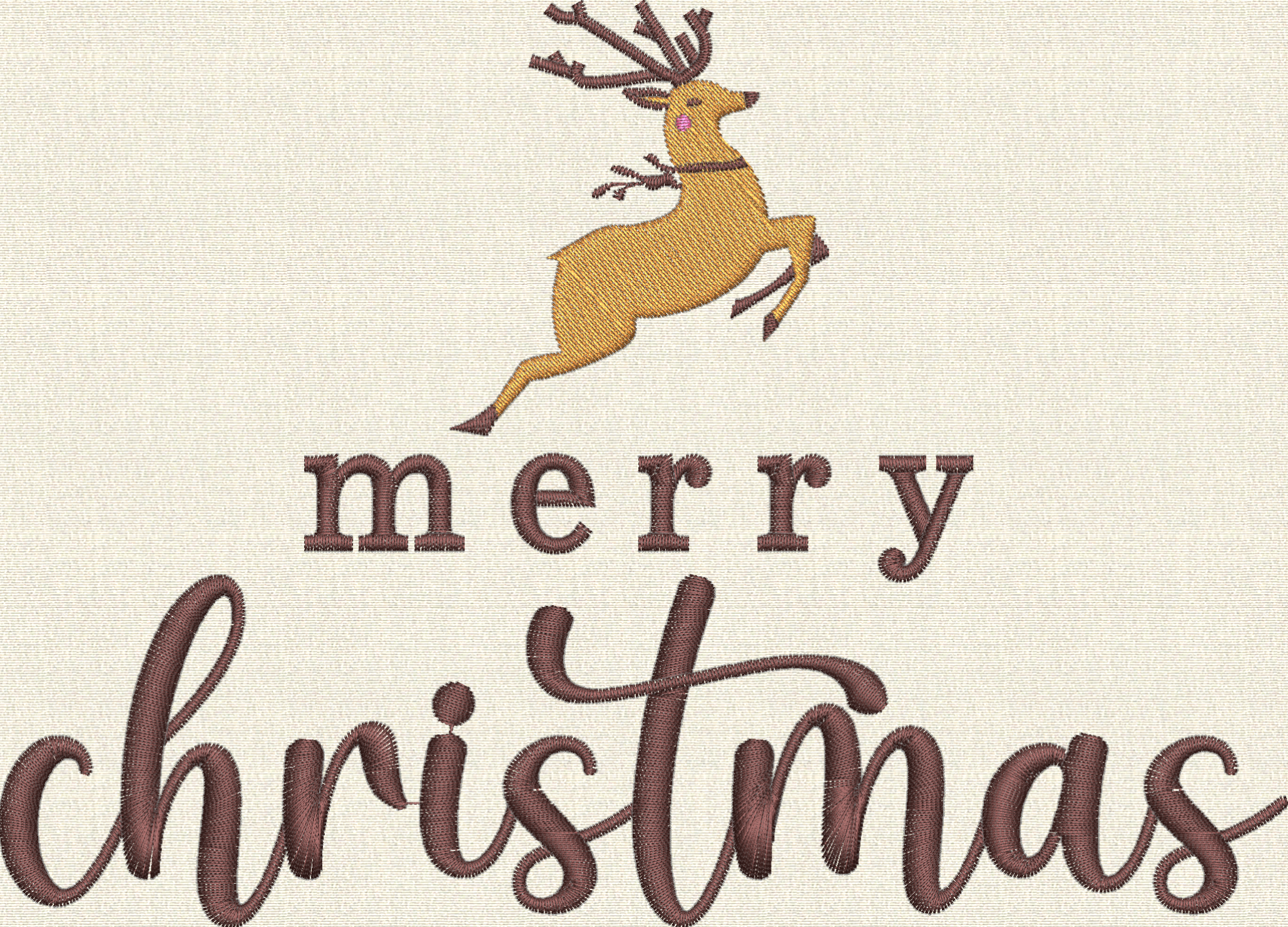 Merry Christmas Reindeer - Embroidery Design