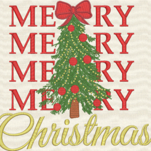 Merry Christmas Tree - Machine Embroidery Design